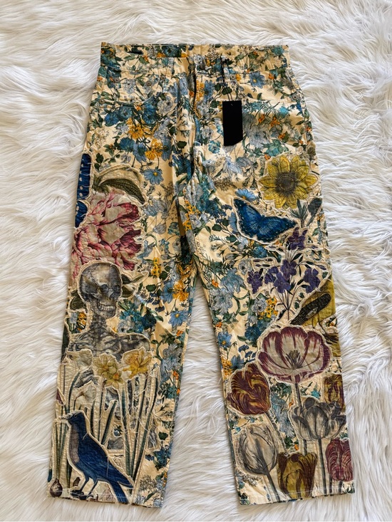 R13 Pants - R13 New Boyfriend Pants Floral Embroidered Applique Size 26